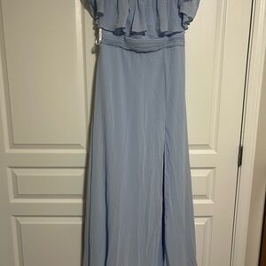 Robin’s Egg Blue Ruffled Maxi Dress